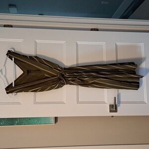 Ann Taylor Khaki Green Stripped Wrap Dress